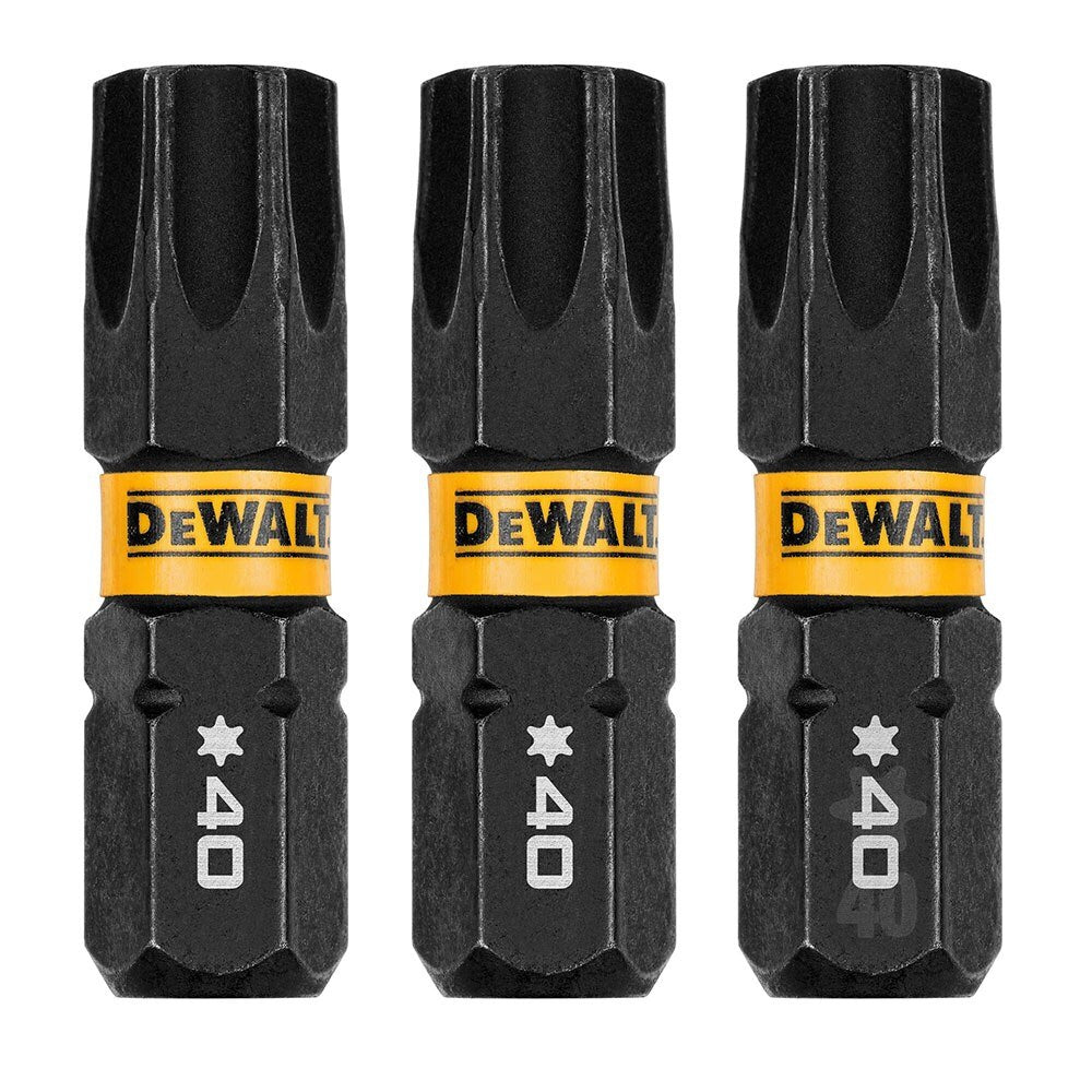 DeWalt DWAF1TX40IR3 T40 FLEXTORQ 1/4 x 1in Impact Driver Bits, 3-Pack - 3