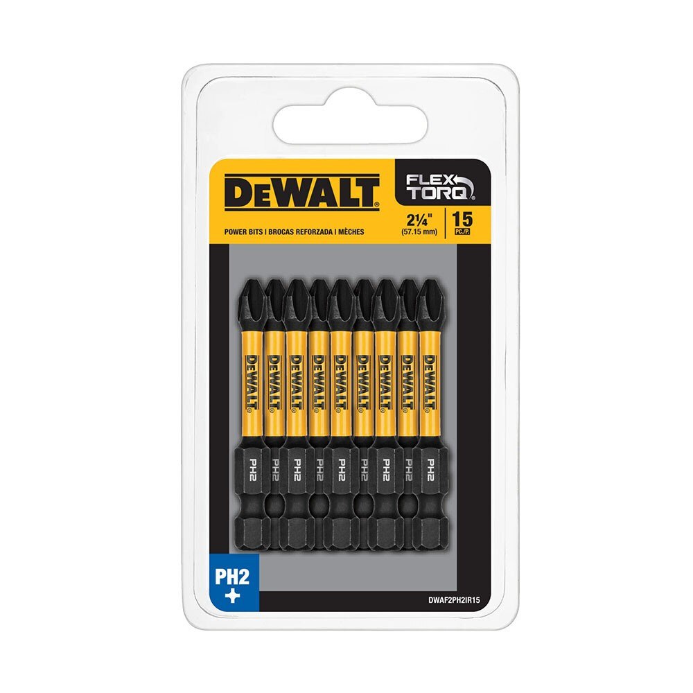 DeWalt DWAF2PH2IR15 PH2 FLEXTORQ 1/4 x 2-1/4in Impact Driver Bits, 15-Pack - 2