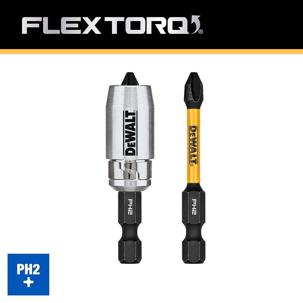 DeWalt DWAF2PH2IR2S PH2 FLEXTORQ 1/4 x 2-1/4in Impact Driver Bits w/ Magnetic Sleeve, 2-Pack - 3