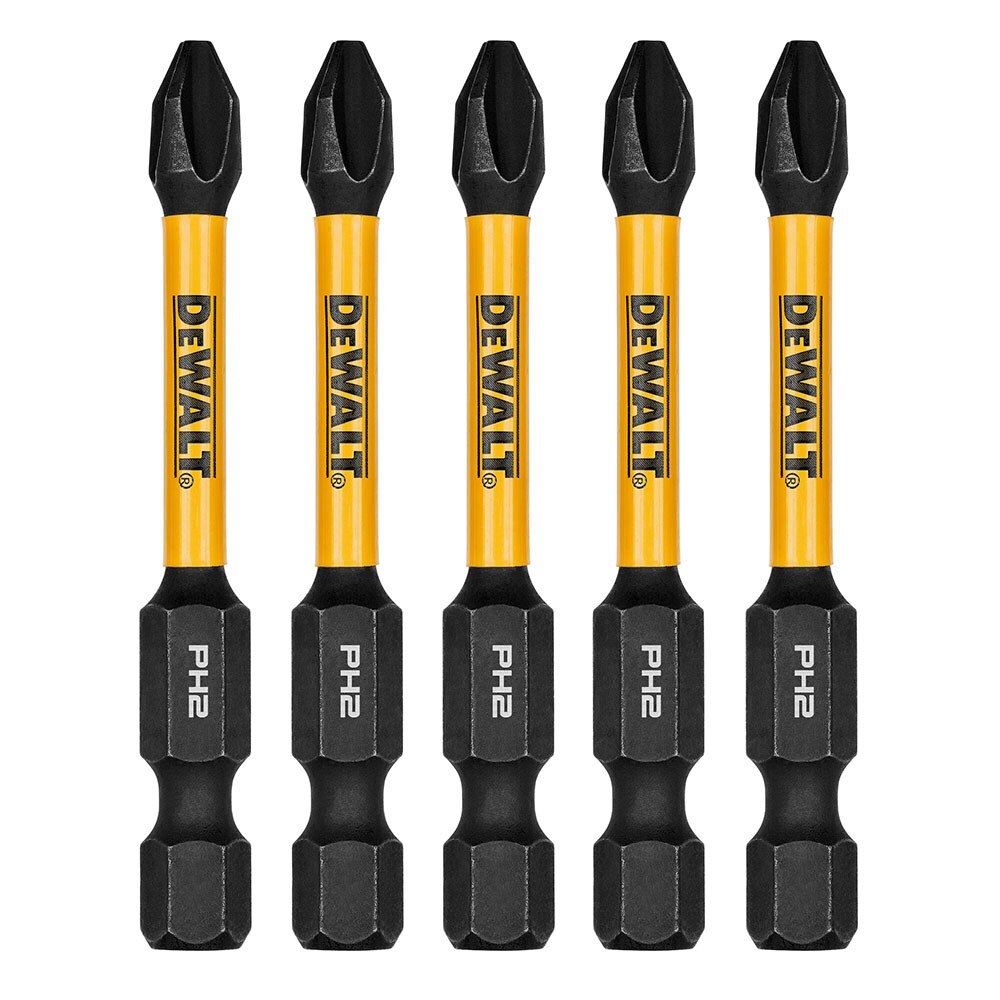 DeWalt DWAF2PH2IR5 PH2 FLEXTORQ 1/4 x 2-1/4in Impact Driver Bits, 5-Pack