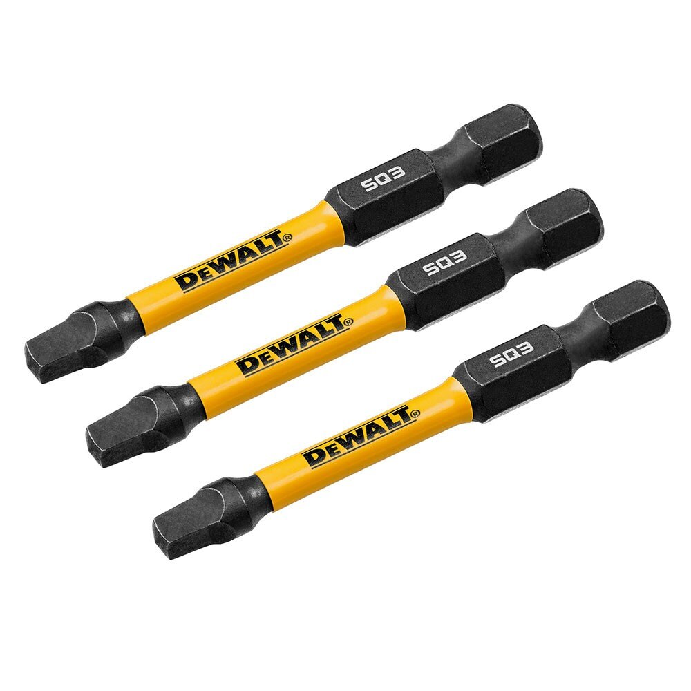 DeWalt DWAF2SQ3IR3 SQ3 FLEXTORQ 1/4 x 2.25in Impact Driver Bits, 3-Pack