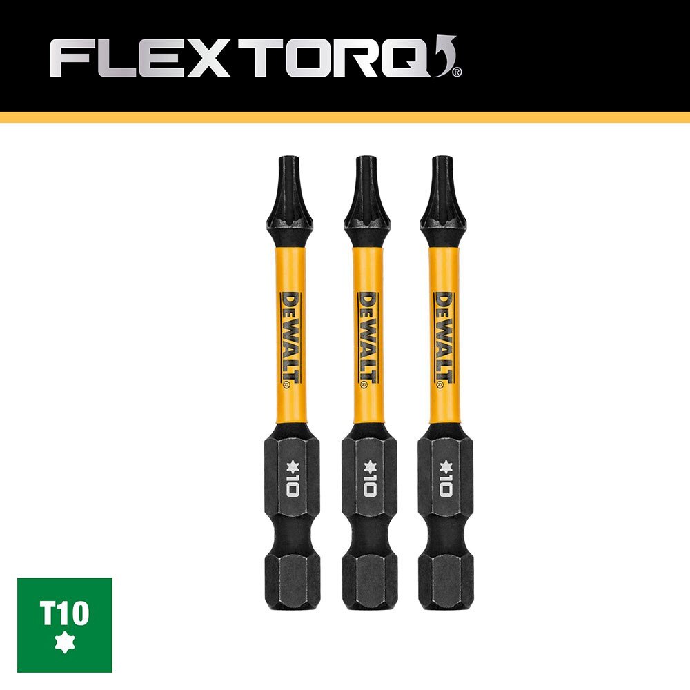 DeWalt DWAF2TX10IR3 T10 FLEXTORQ 1/4 x 2.25in Impact Driver Bits, 3-Pack - 4