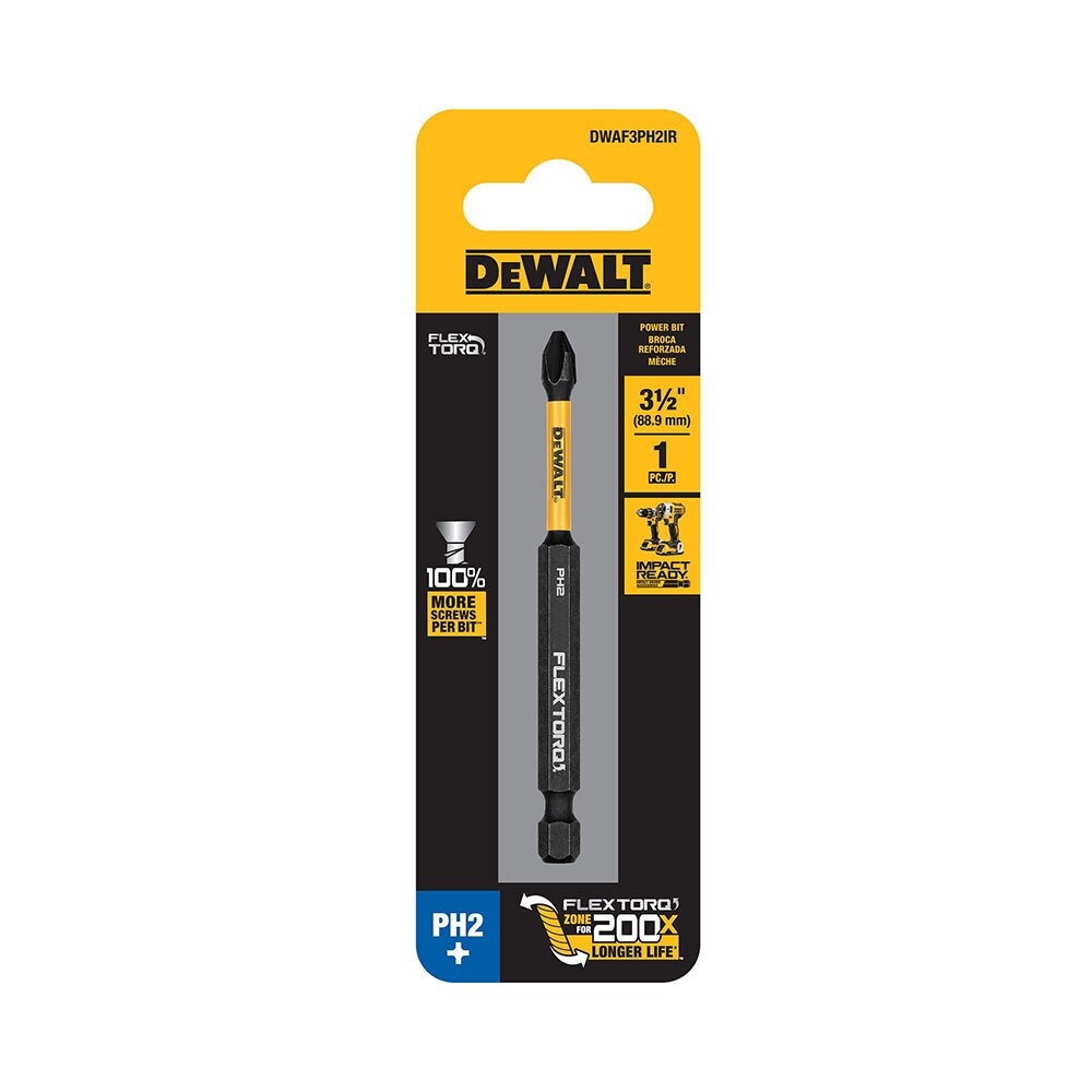 DeWalt DWAF3PH2IR PH2 FLEXTORQ 1Pc 1/4 x 3-1/2in Impact Driver Bit - 2