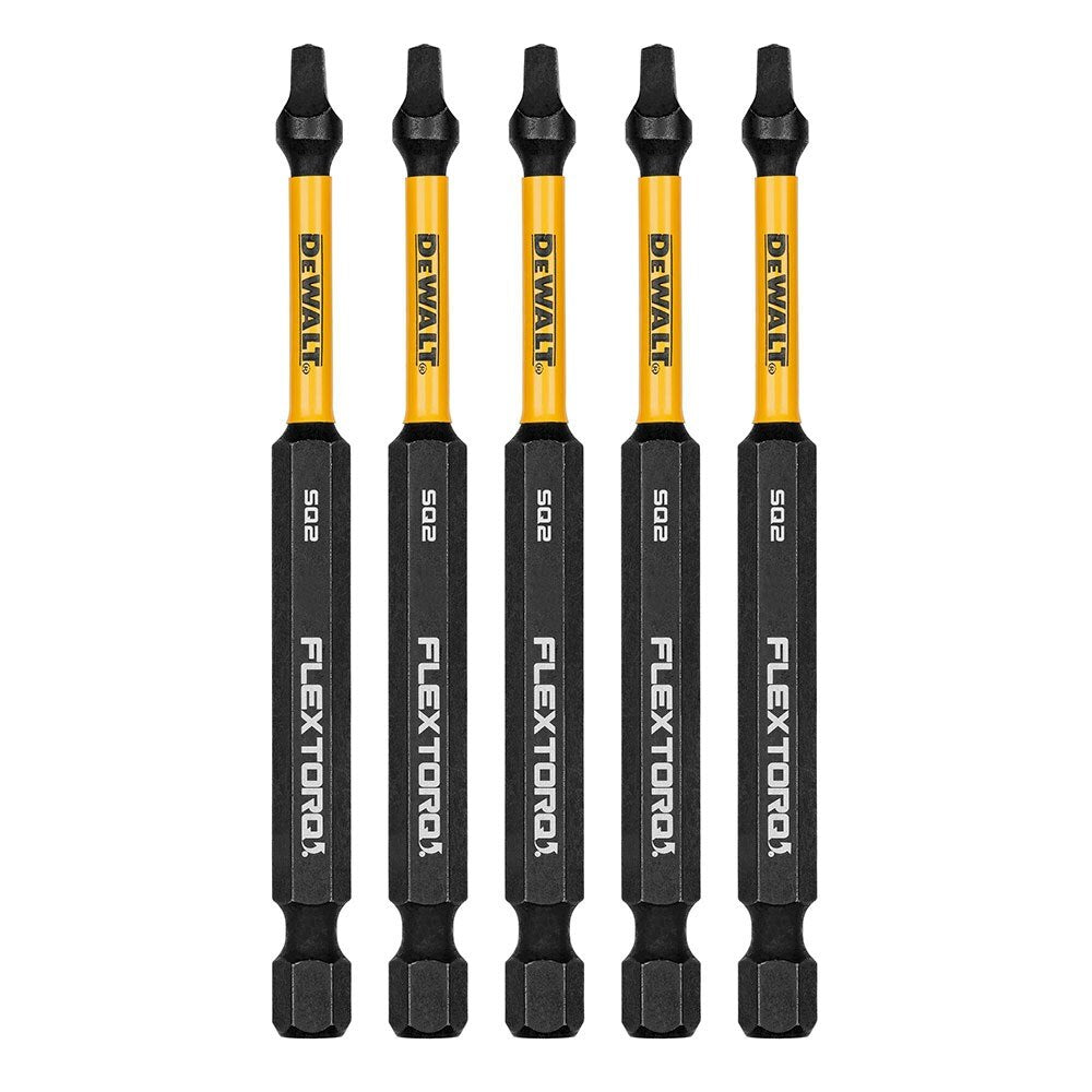 DeWalt DWAF3SQ2IR5 SQ2 FLEXTORQ 1/4 x 3-1/2in Impact Driver Bits, 5-Pack