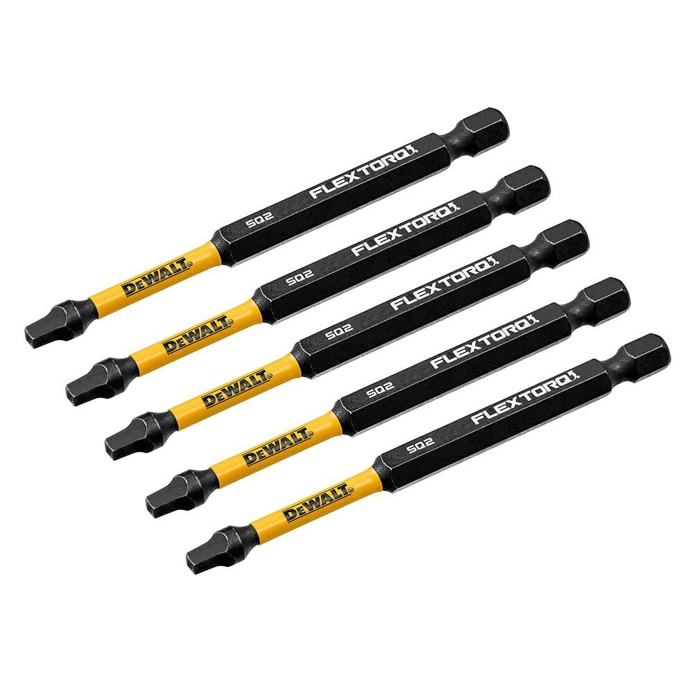 DeWalt DWAF3SQ2IR5 SQ2 FLEXTORQ 1/4 x 3-1/2in Impact Driver Bits, 5-Pack - 3