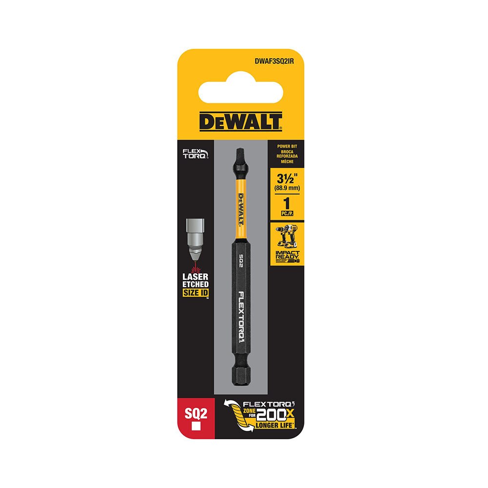 DeWalt DWAF3SQ2IR SQ2 FLEXTORQ 1Pc 1/4 x 3-1/2in Impact Driver Bit - 2