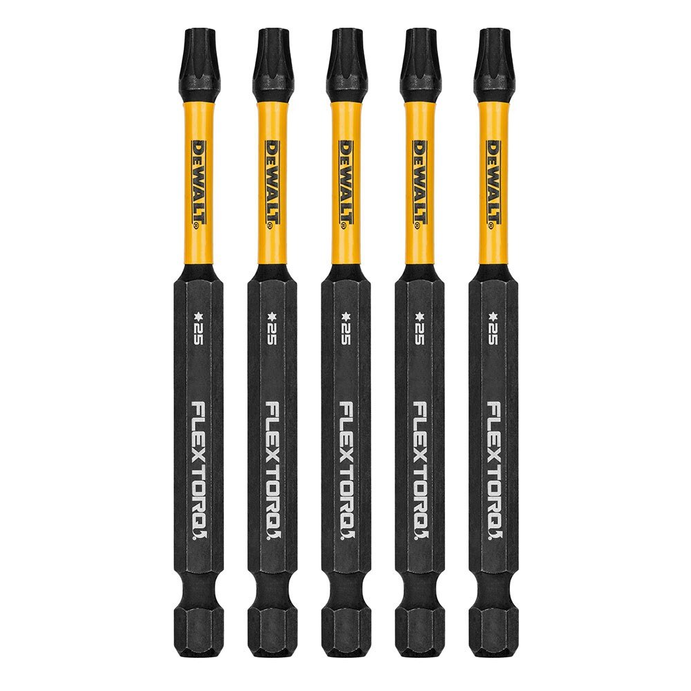 DeWalt DWAF3TX25IR5 T25 FLEXTORQ 1/4 x 3-1/2in Impact Driver Bits, 5-Pack