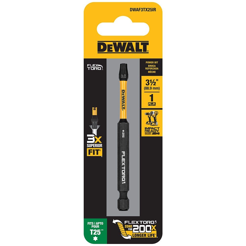 DeWalt DWAF3TX25IR T25 FLEXTORQ 1Pc 1/4 x 3-1/2in Impact Driver Bit - 2