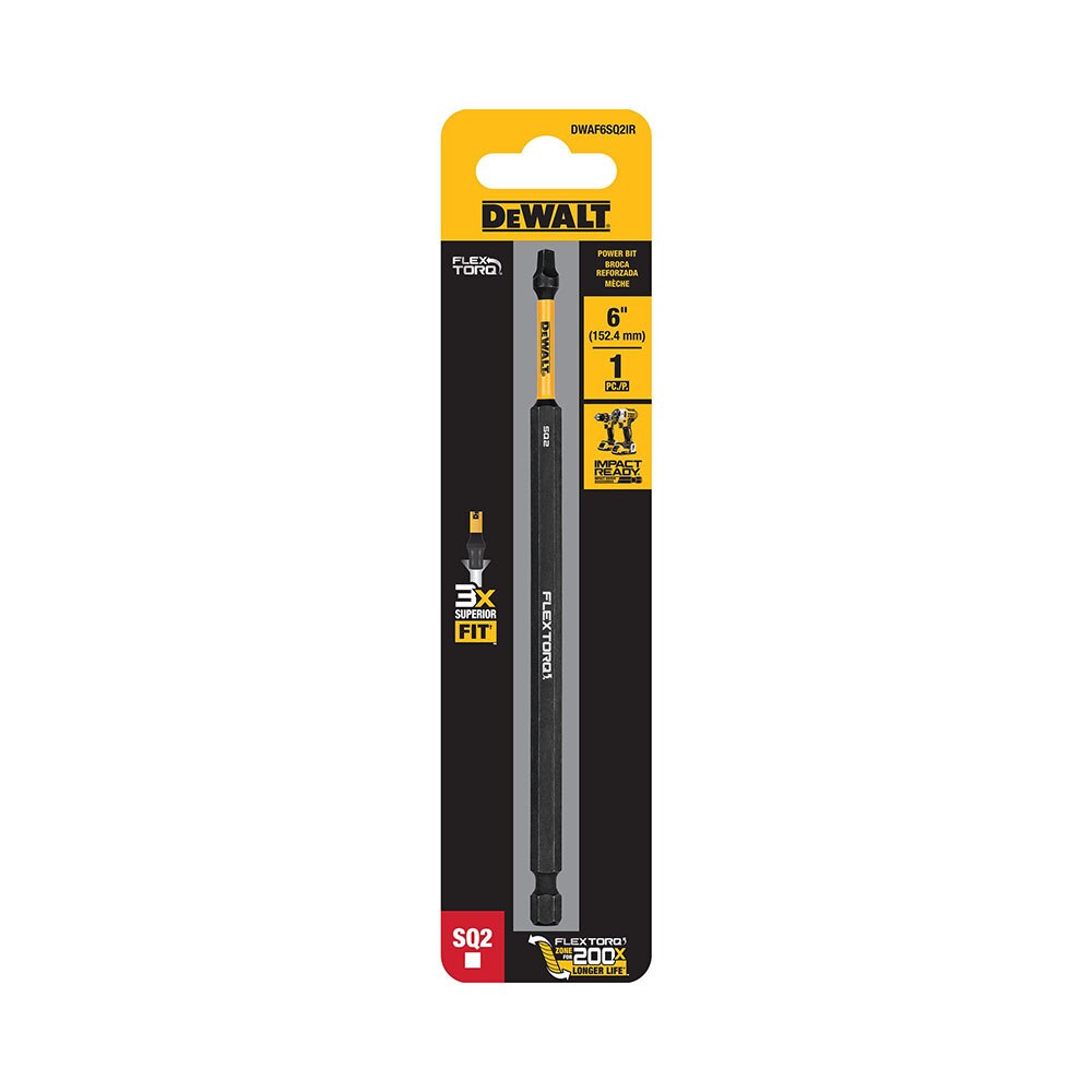 DeWalt DWAF6SQ2IR SQ2 FLEXTORQ 1Pc 1/4 x 6in Impact Driver Bit - 2