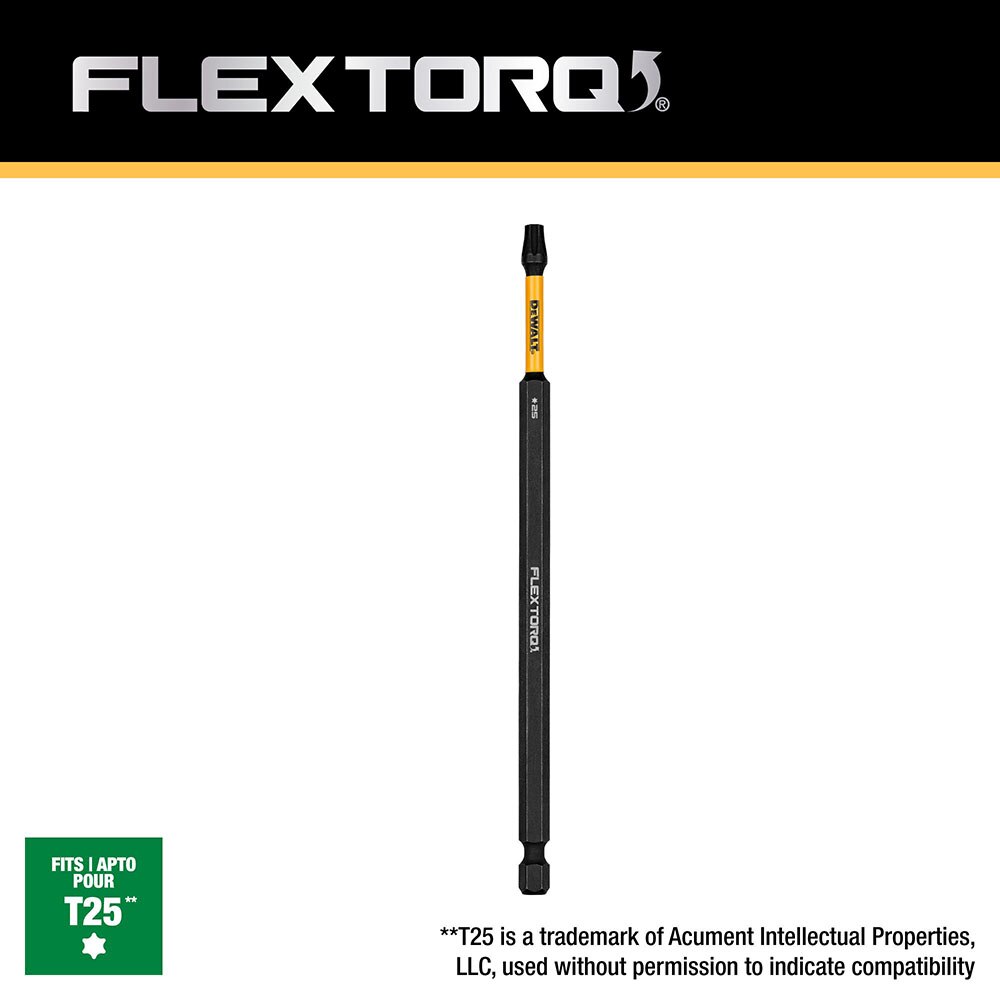 DeWalt DWAF6TX25IR T25 FLEXTORQ 1Pc 1/4 x 6in Impact Driver Bit - 4