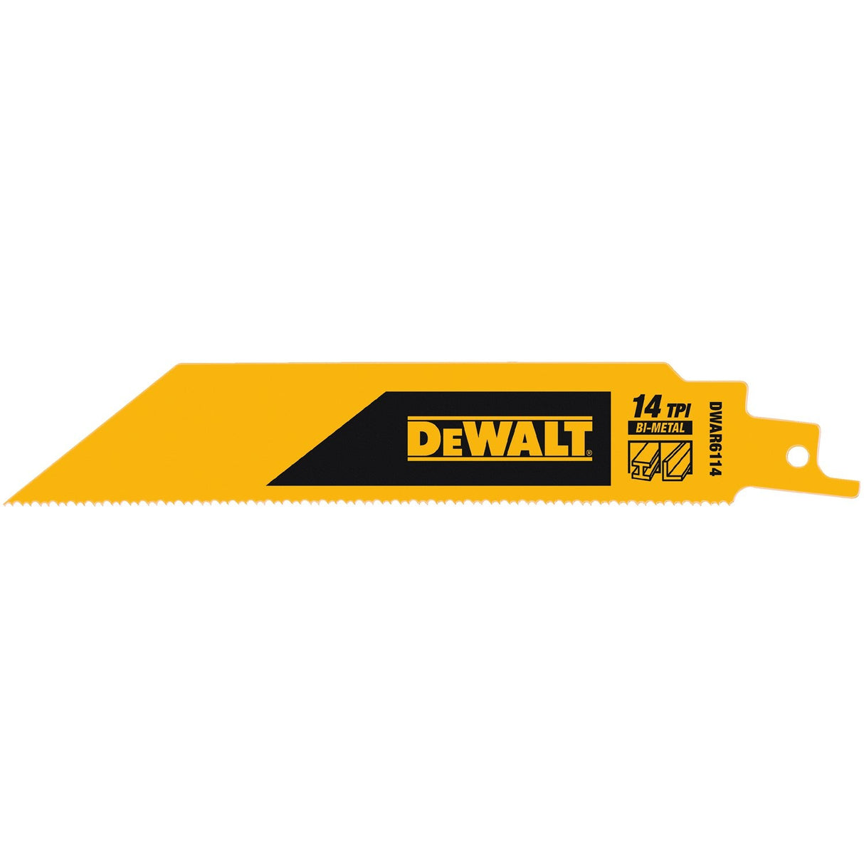 DeWalt DWAR6114-15 6" 14TPI 1" Recip Saw Blade -15 Pack