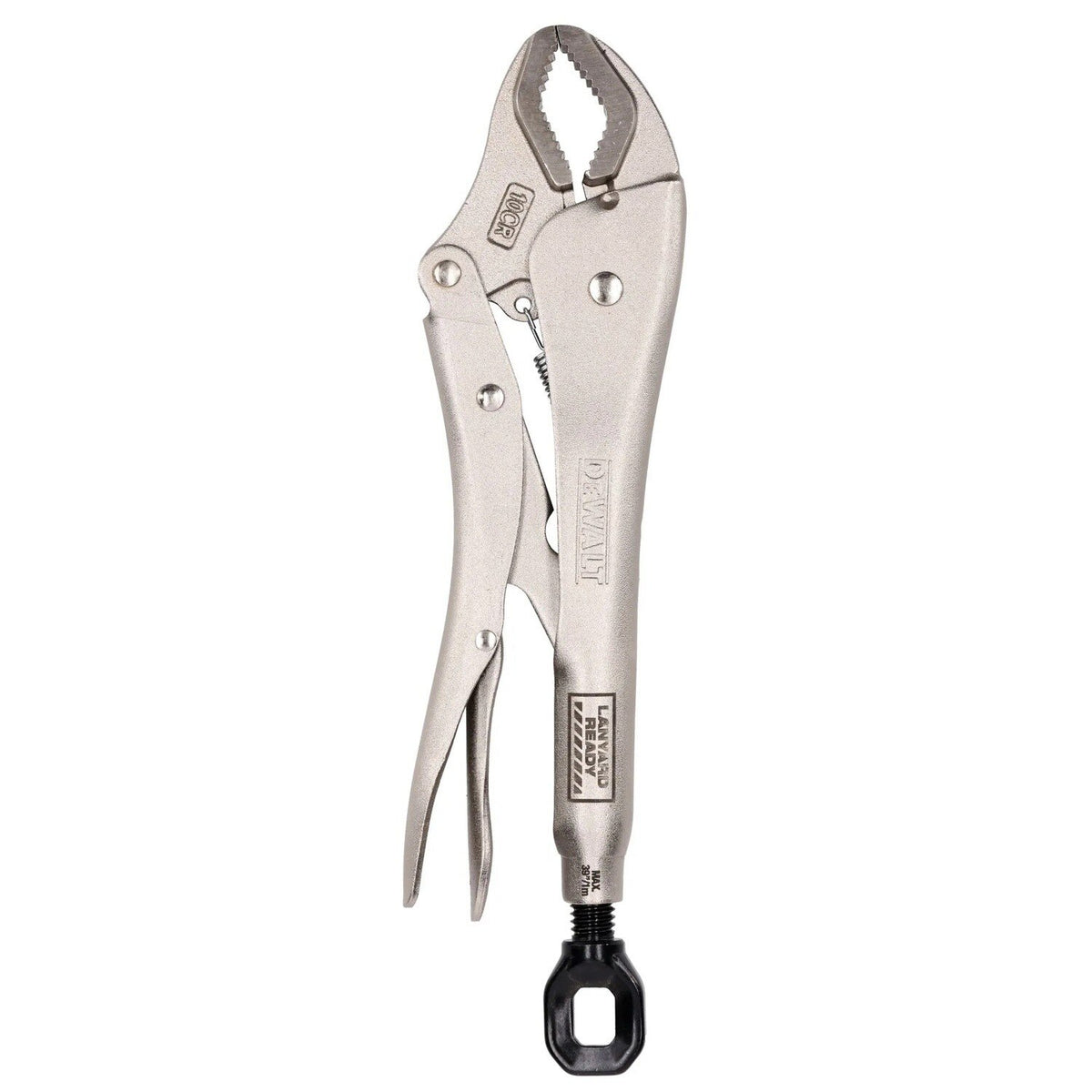 DeWalt DWHT10CR 10" Curved Jaw Locking Plier with Lanyard Ready Adjustment Screw