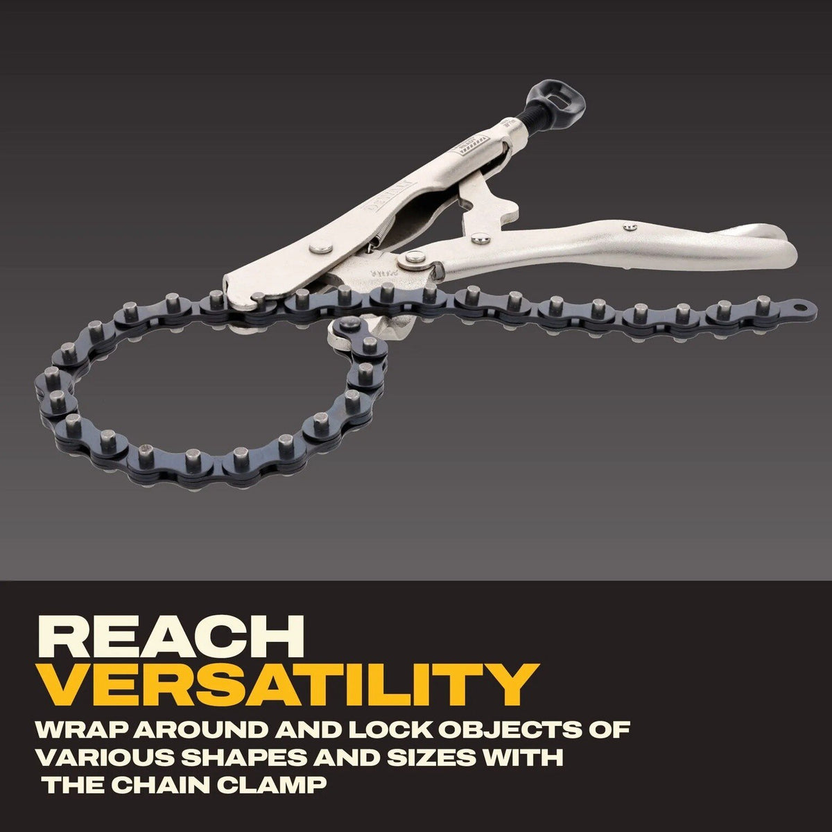 DeWalt DWHT20R 9" Locking Chain Clamp for Pipes and Irregular Shapes - 3