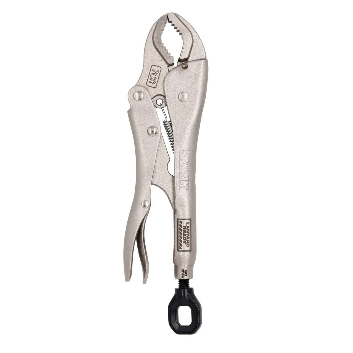DeWalt DWHT7CR 7" Curved Jaw Locking Plier with Lanyard Ready Adjustment Screw