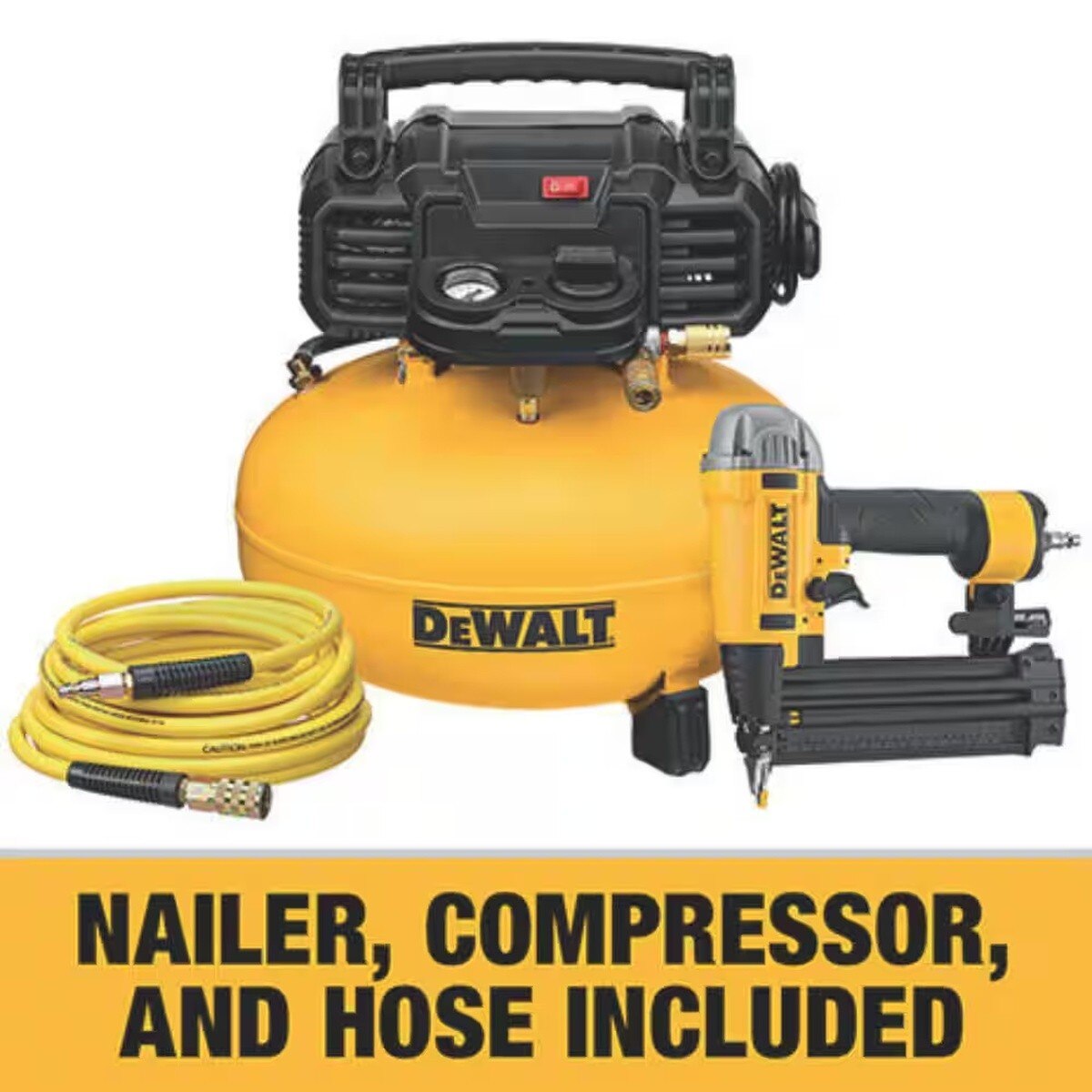 DeWalt DXCM1KIT 6 Gal 165 PSI Pancake Electric Air Compressor and 18-Gauge Brad Nailer Combo Kit - 6
