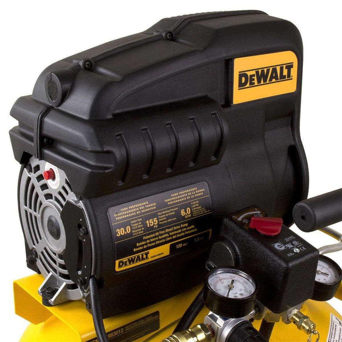 DeWalt DXCMLA1983012 30 Gal 155 PSI Oil Free Direct Drive Vertical Portable Electric Air Compressor - 5