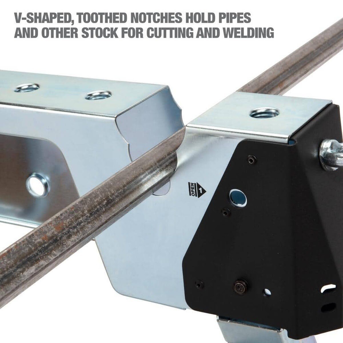 DeWalt DXMF3603WSH Adjustable Height Portable Steel Welding Sawhorse with Grounding Stud and V-Notches - 4