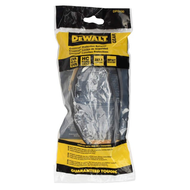 Dewalt DPG100-9D Crosscut Safety Glasses, Black Frame, Indoor/Outdoor Lens - 7