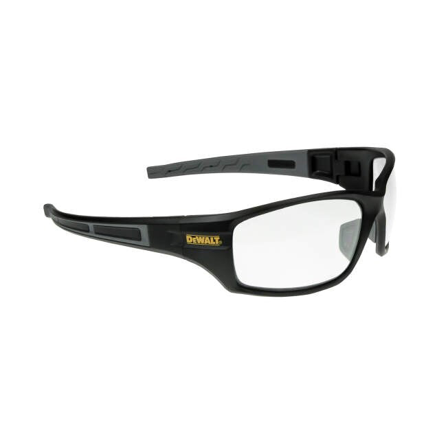Dewalt DPG101-1D Auger Safety Glasses, Black Frame, Clear Lens
