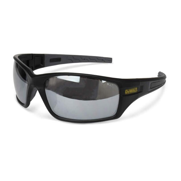 Dewalt DPG101-6D Auger Safety Glasses, Black Frame, Silver Mirror Lens - 2