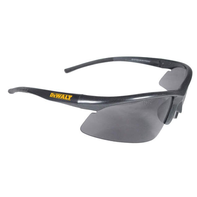 Dewalt DPG51-2D Radius Safety Glasses, Black Frame, Smoke Lens