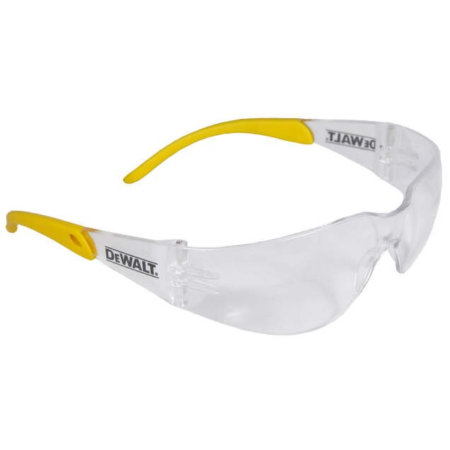 Dewalt DPG54-1D Protector Safety Glasses, Clear/Yellow Frame, Clear Lens