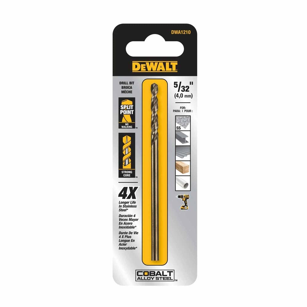 DeWalt DWA1210 5/32 in. Industrial Cobalt Drill Bit (1 Each)
