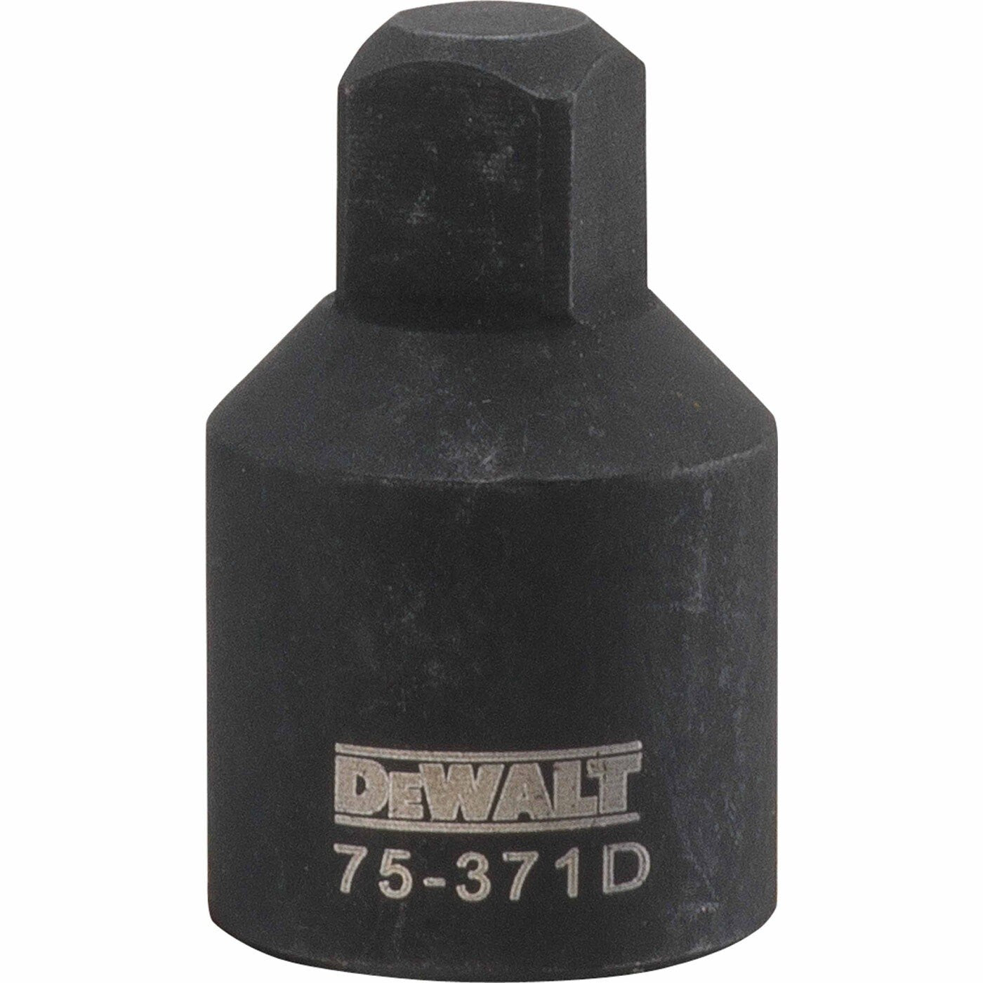 DeWalt DWMT75371OSP Mechanics 1/2 x 3/8 impact reducing adapter shown as a black oxide finished drive adapter for impact fastening and mechanical socket work