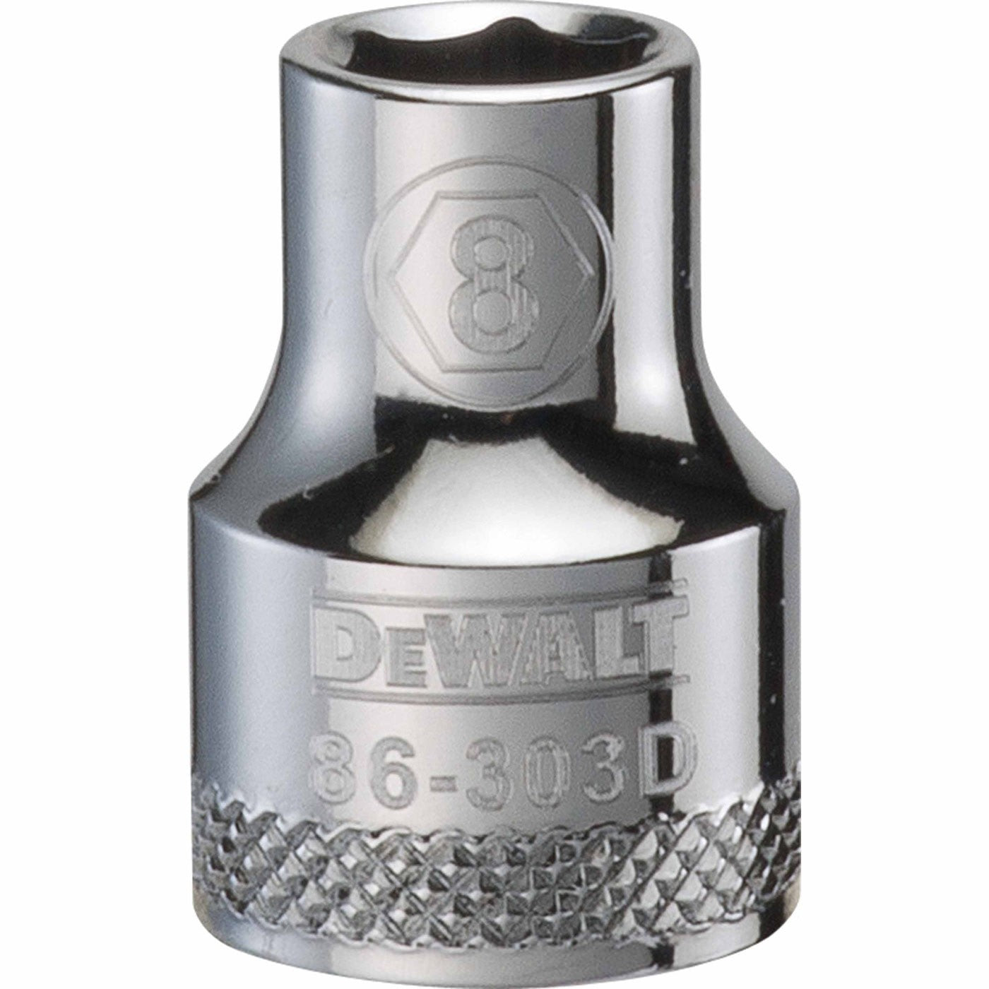 DeWalt DWMT86303OSP Mechanics 6 Point 3/8 Drive Socket 8 MM clean product view for metric fastening and mechanical service work