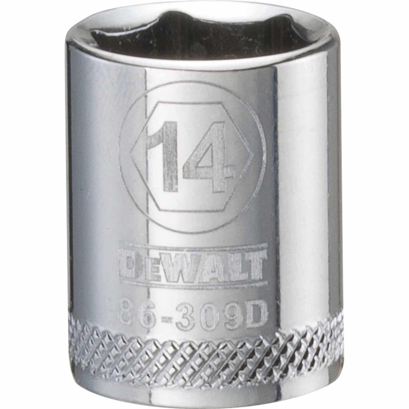 DeWalt DWMT86309OSP Mechanics 6 Point 3/8 inch Drive Socket 14 MM single chrome socket for metric fastening and mechanical service work in a garage or shop