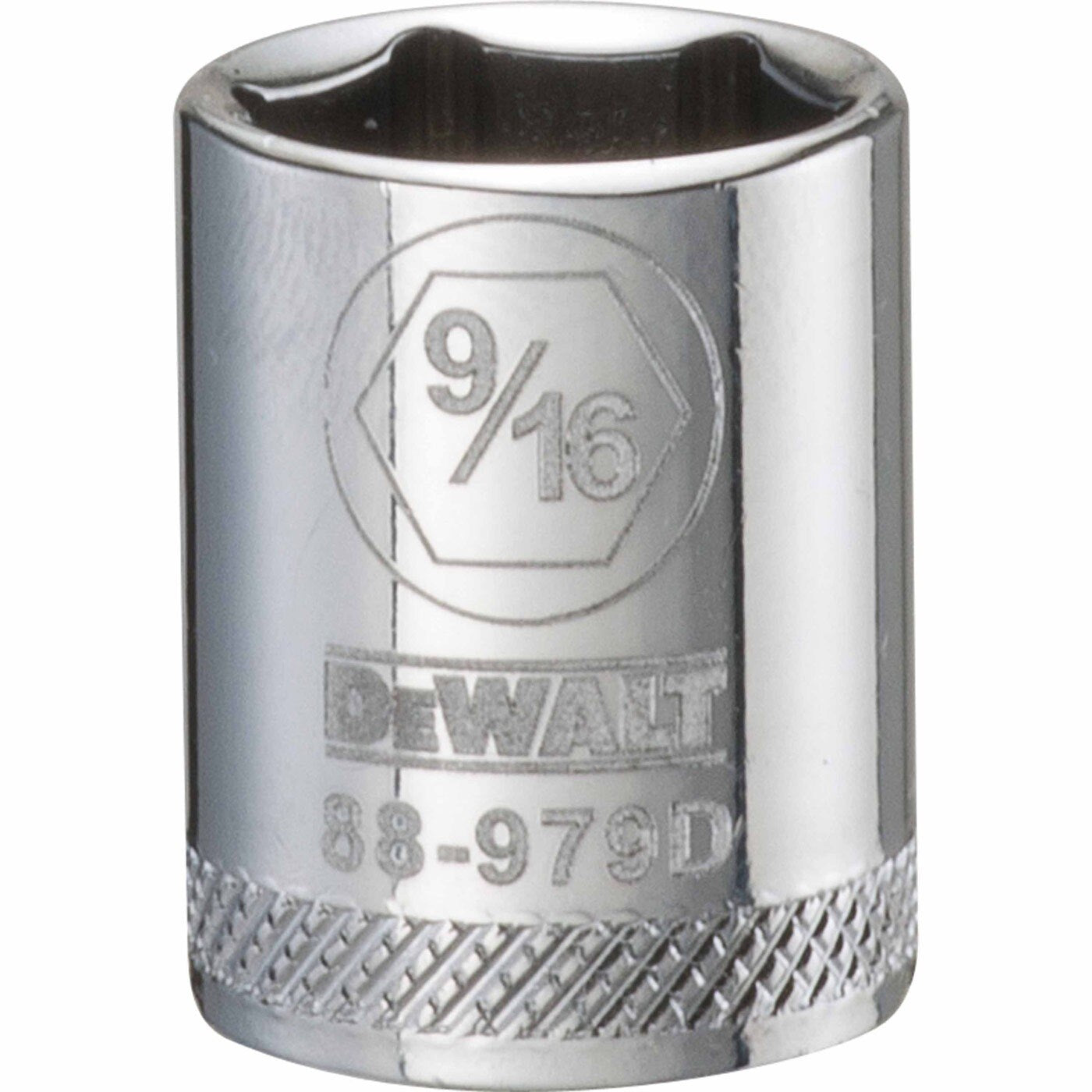 DeWalt DWMT88979OSP Mechanics 6 Point 3/8 inch Drive Socket 9/16 inch for ratchet fastening and mechanical service in an automotive or shop tool setup
