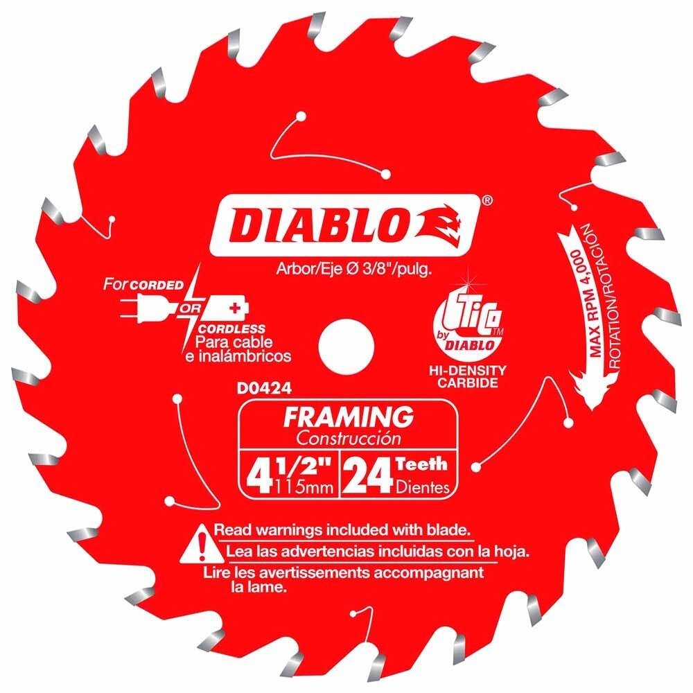 Diablo D0424X 4-1/2" x 24 Tooth Framing Trim Saw Blade