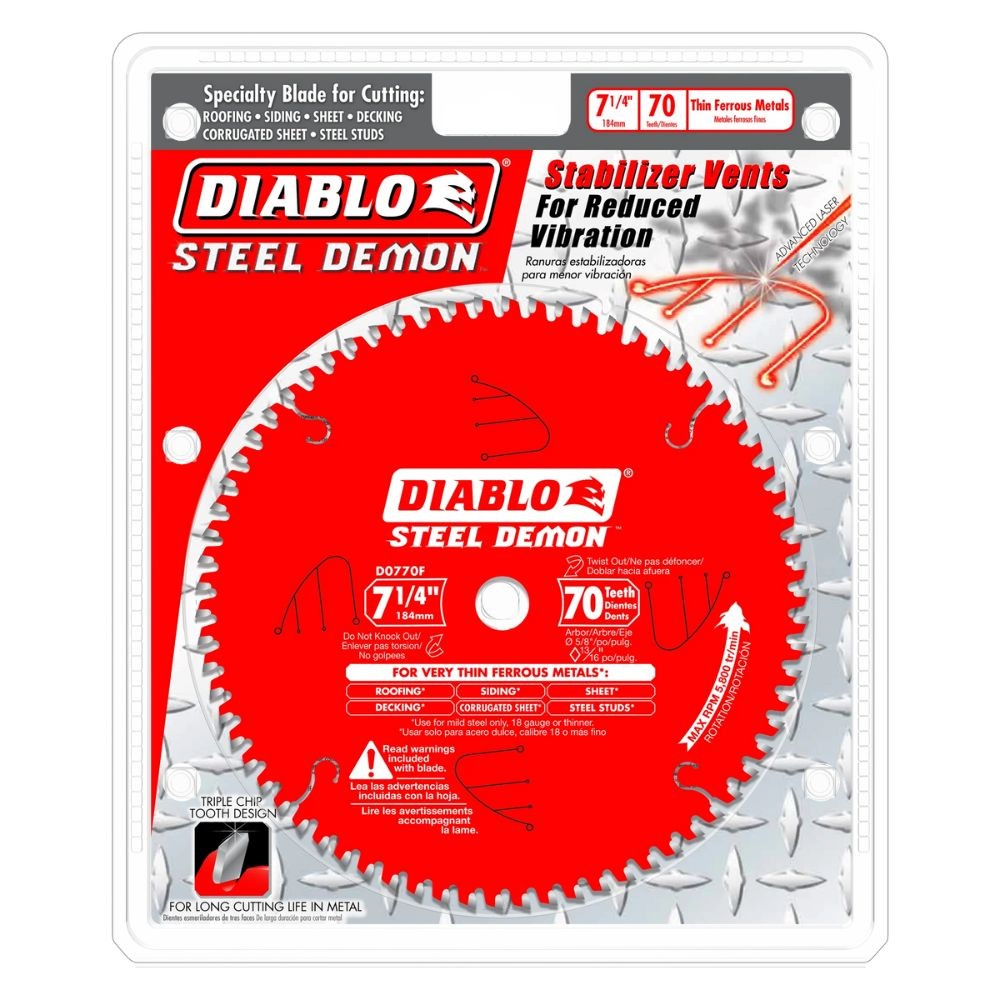 Diablo D0770F 7-1/4" x 70T x 5/8 Steel Demon Ferrous Cutting Saw Blade - 2