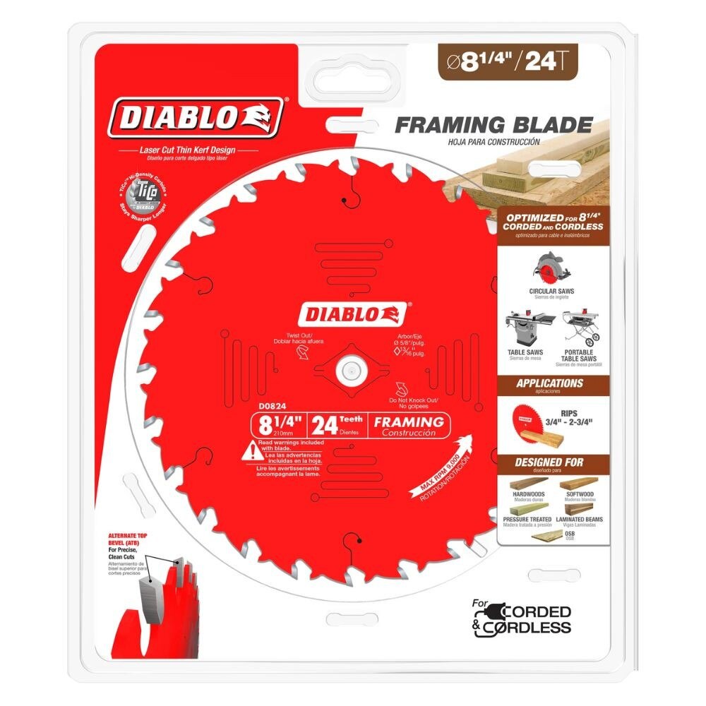 Diablo D0824X 8-1/4" x 24 Framing Saw Blade - 2