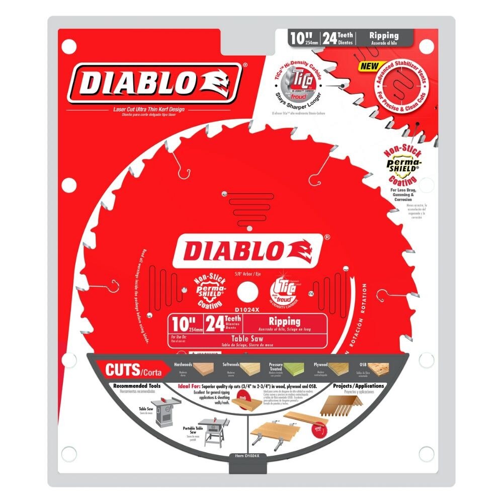 Diablo D1024X 10" x 24 Ripping/Framing Saw Blade - 2