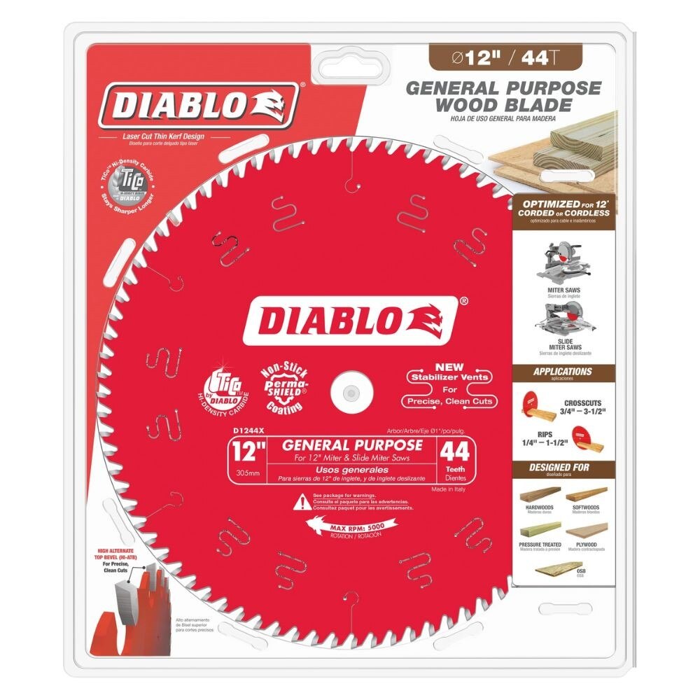 Diablo D1244X 12" x 44 Combination Saw Blade - 2
