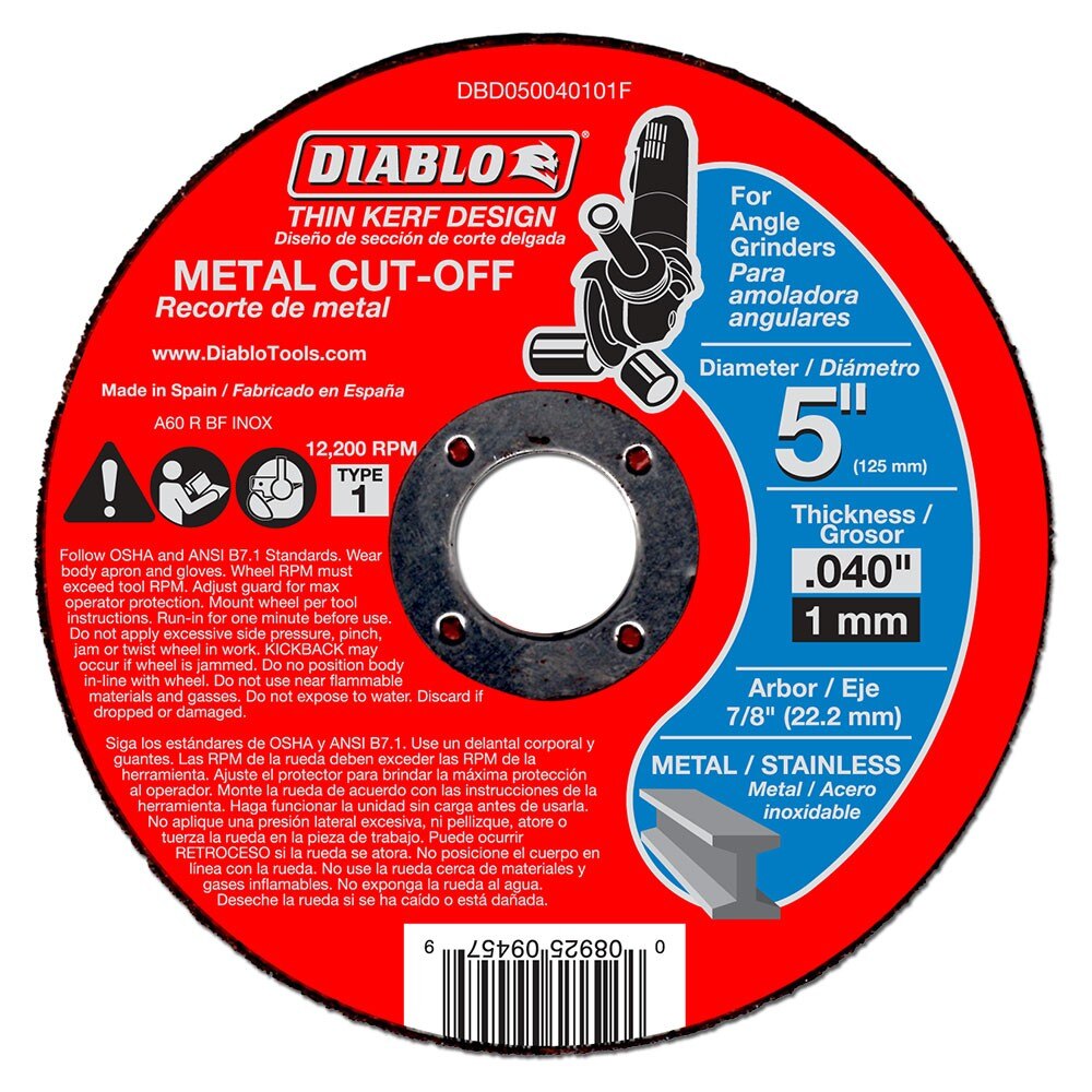 Diablo DBD050040101F 5" Metal Cut Off Disc - Thin Kerf