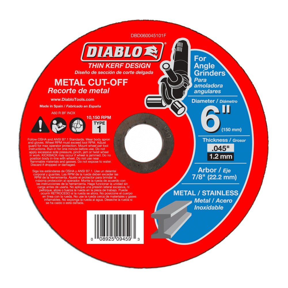 Diablo DBD060045101F 6" Metal Cut Off Disc - Thin Kerf