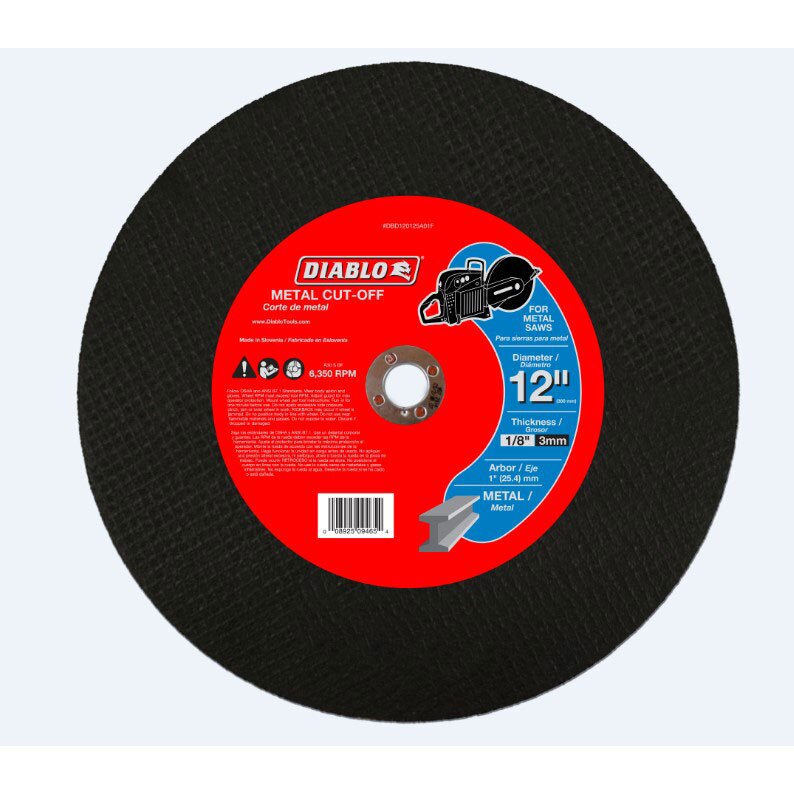 Diablo DBD120125A01F 12" Metal High Speed Cut Off Disc 1"