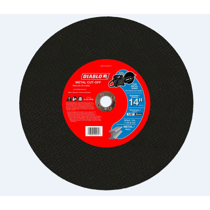 Diablo DBD140125A01F 14" Metal High Speed Cut Off Disc 1"