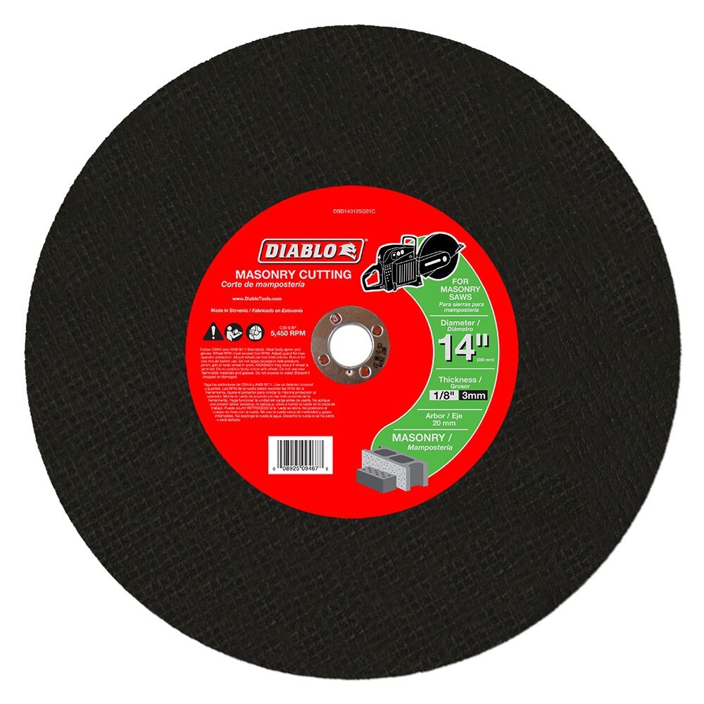 Diablo DBD140125G01C 14" Masonry High Speed Cut Off Disc 20mm