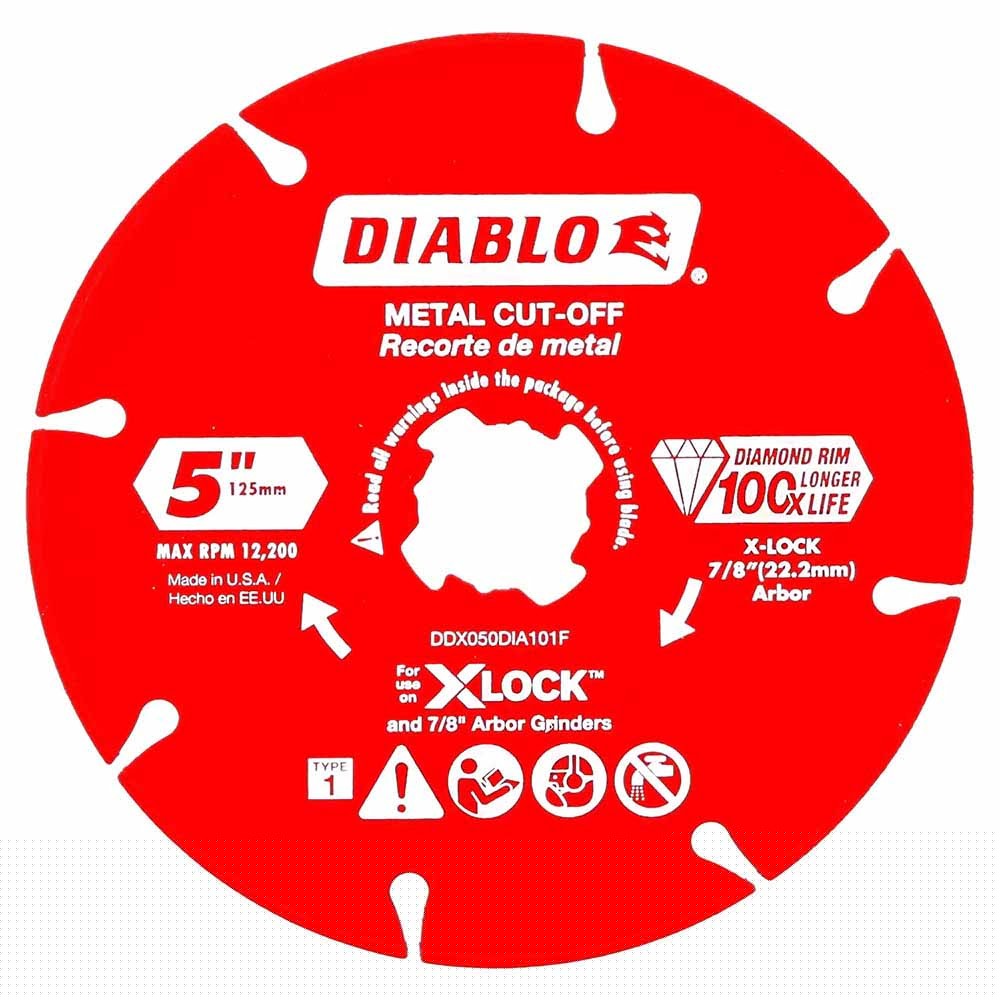 Diablo DDX050DIA101F 5" Diamond Rimmed Disc for Metal Cutting with X-Lock and All Grinders
