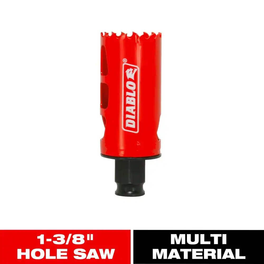 Diablo DHS1375 1-3/8" Bi-Metal Hole Saw for Multi-Material Cutting with 2-3/8" Cutting Depth - 2