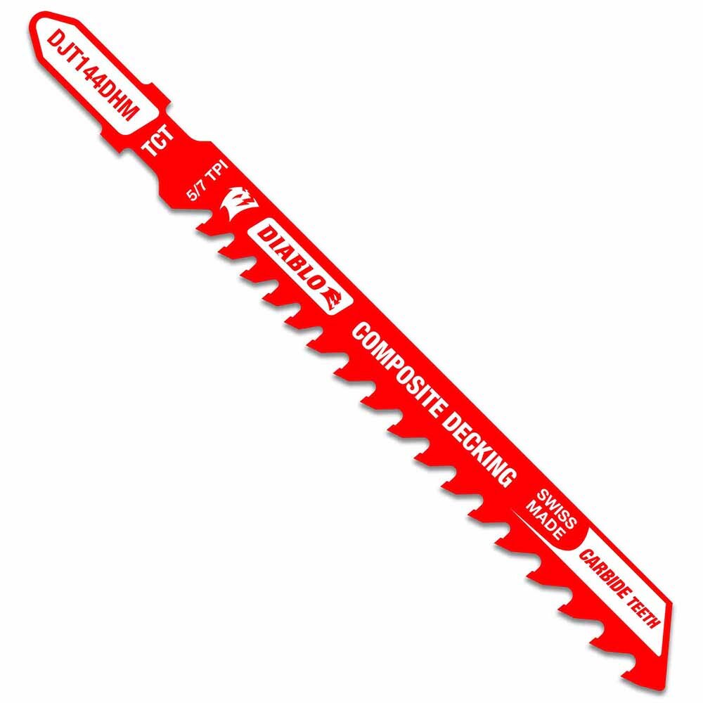 Diablo DJT144DHM 4" 5/7 TPI Carbide T-Shank Jig Saw Blade for Composite Decking