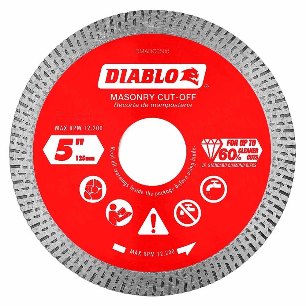 Diablo DMADC0500 5" Diamond Continuous Rim Cut-Off Discs for Masonry