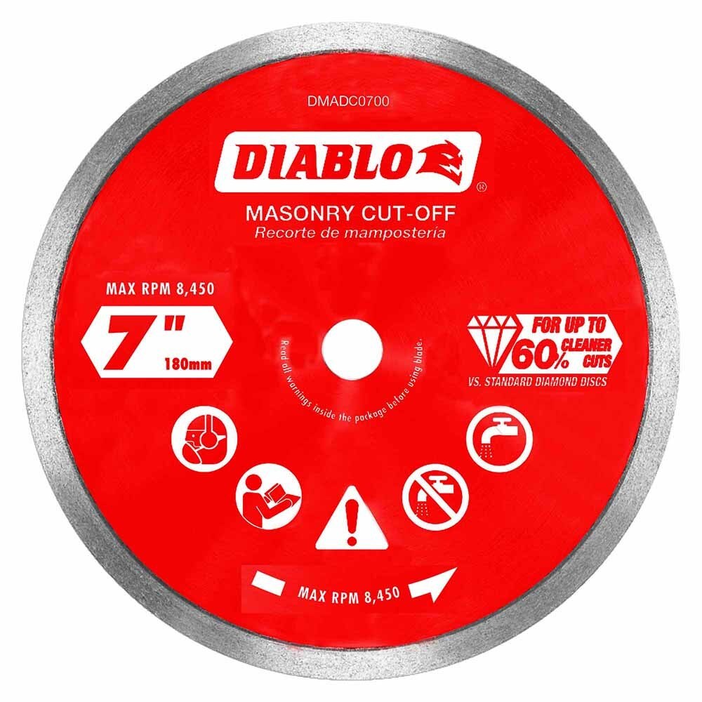 Diablo DMADC0700 7" Diamond Continuous Rim Cut-Off Discs for Masonry