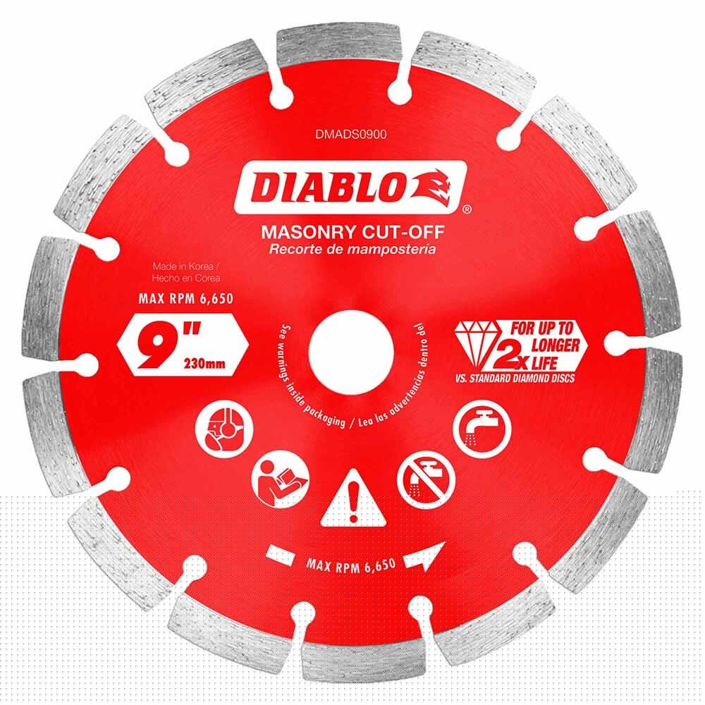 Diablo DMADS0900 9" Diamond Segmented Cut-Off Discs for Masonry