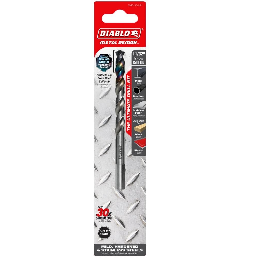 Diablo DMD1132JP1 11/32" Metal Demon Drill Bit for Mild, Hardened and Stainless Steels - 3