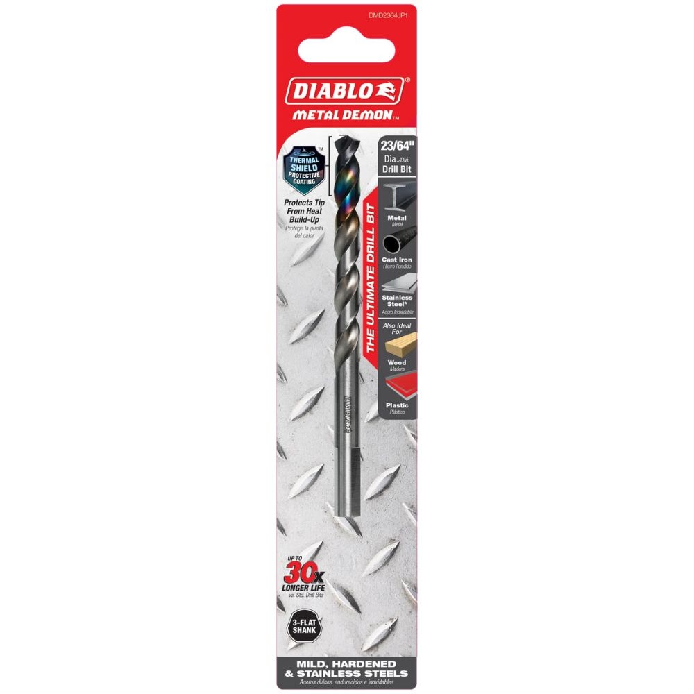 Diablo DMD2364JP1 23/64" Metal Demon Drill Bit for Mild, Hardened and Stainless Steels - 3