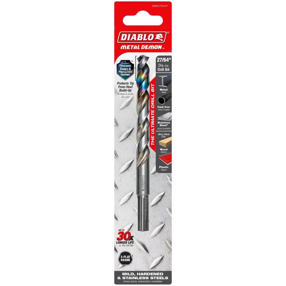 Diablo DMD2764JP1 27/64" Metal Demon Drill Bit for Mild, Hardened and Stainless Steels - 3